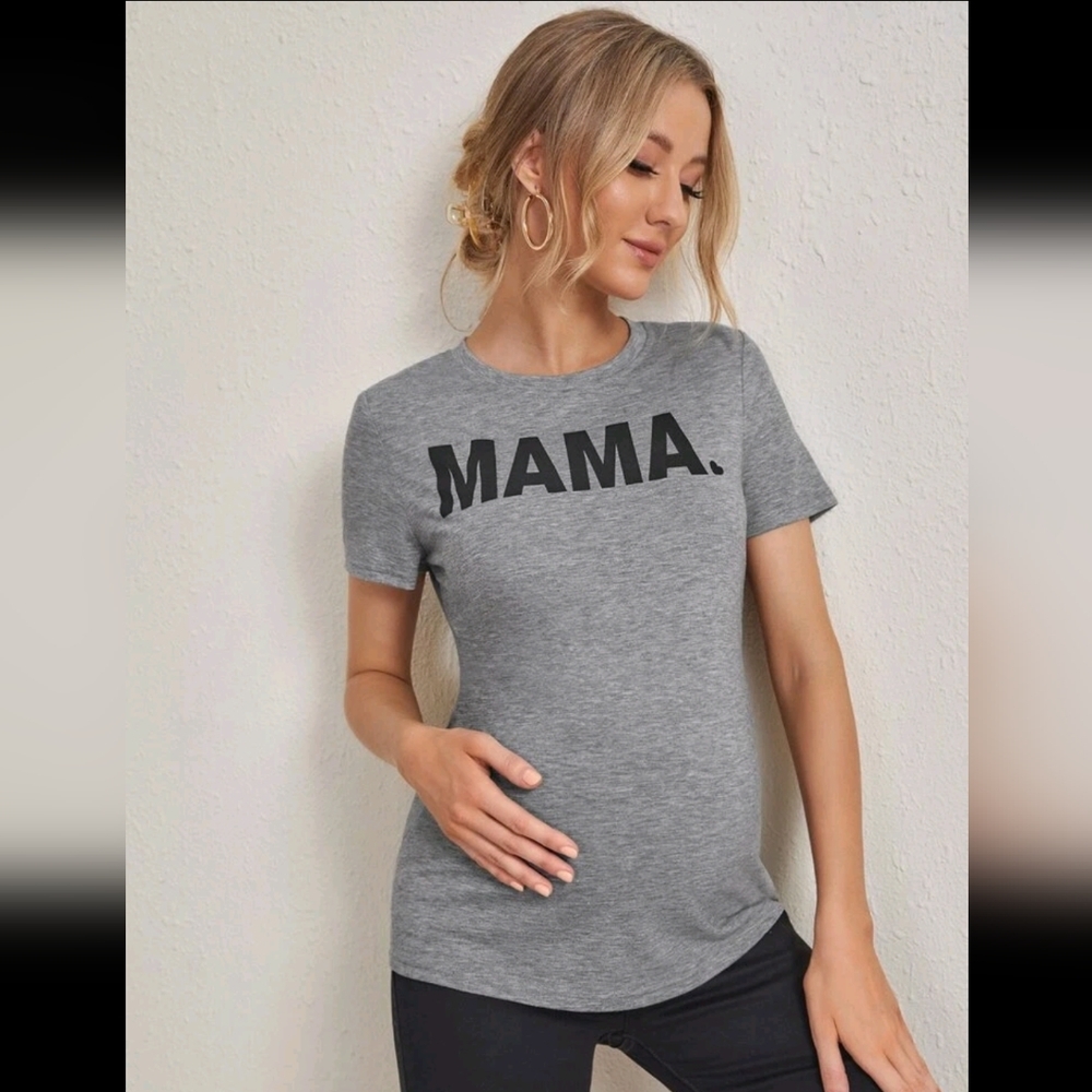 NWOT ♡ SHEIN Maternity Letter Graphic Marled Tee
